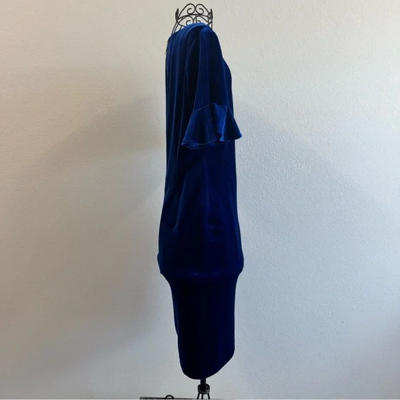 royal blue calvin klein dress Michael Kors Blue Wool & Black Leather Dress sz 4 l Michael's Luxury  Consignment  Michael's Consignment NYC